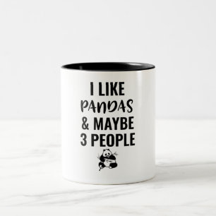 Taza Bicolor Me gustan los pandas y quizás 3 personas