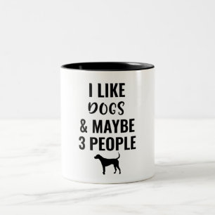 Taza Bicolor Me Gustan Los Perros Y Quizá 3 Personas