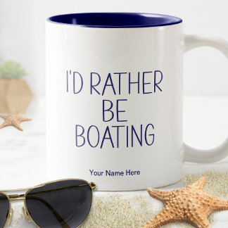 Taza Bicolor Me gustaría más estar en barca - Capitán Humor Div