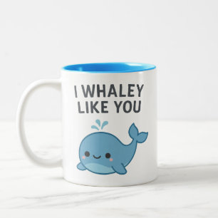Taza Bicolor Me Gustas A Ti - Pun De Ballena Cute