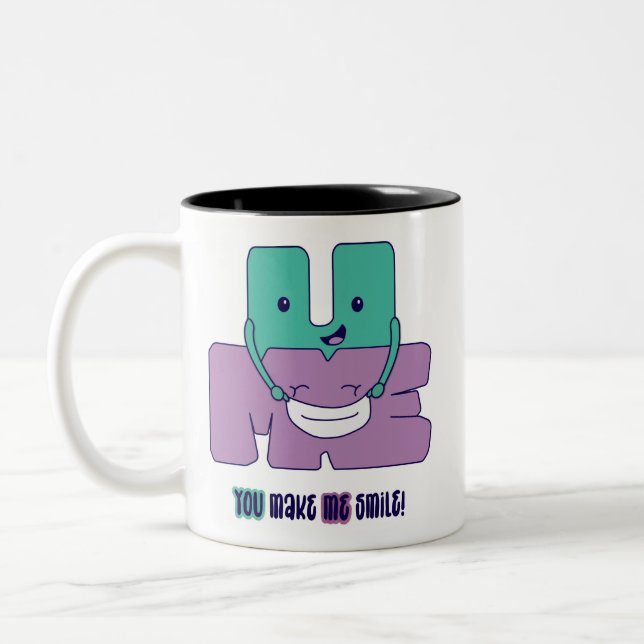 Taza Bicolor ¡Me Haces Sonreír! (Izquierda)