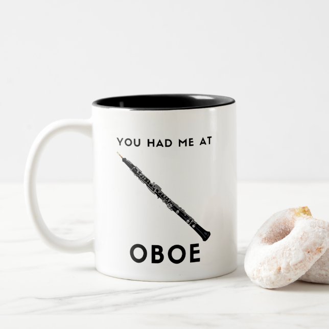 Taza Bicolor Me tenías en el humor obosta de Oboe Funny (Con donut)