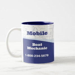 Taza Bicolor Mecánico de Barcos Móvil Reparación Marina