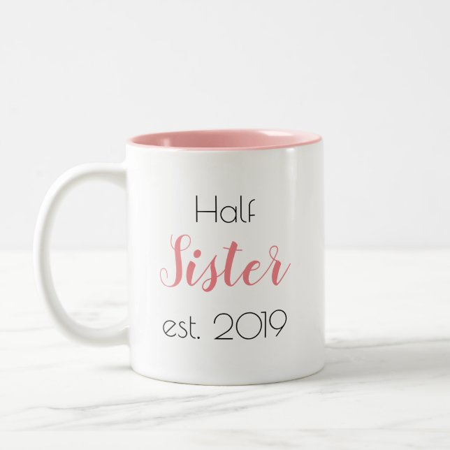 Taza Bicolor Media Hermana Personalizada Girona bonito (Izquierda)