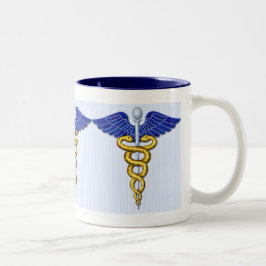 Taza Bicolor Médico alado Caduceus