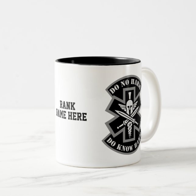 Taza Bicolor Médico de Combate - Parche Espartano de Personaliz (Anverso derecho)
