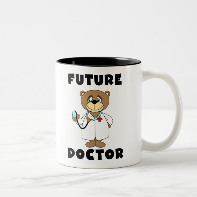Taza Bicolor Médico futuro del oso (Derecha)