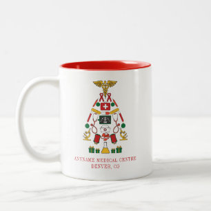 Taza Bicolor Médicos y enfermeras del Centro Médico de Navidad