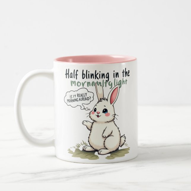 Taza Bicolor medio parpadeo de conejo (Izquierda)
