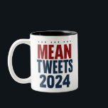 Taza Bicolor Medios tuits sobre las elecciones de Trump en 2024<br><div class="desc">Medios tuits sobre las elecciones de Trump en 2024</div>
