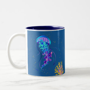 Taza Bicolor Medusa Azul