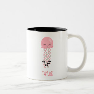 Taza Bicolor Medusas rosadas de Kawaii