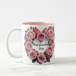 Taza Bicolor Mejor Abuela De Rosa Floral