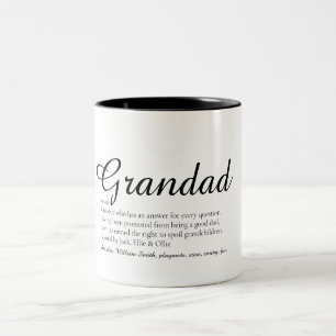Taza Bicolor Mejor abuelo, abuelo, abuelo, guión de definición 
