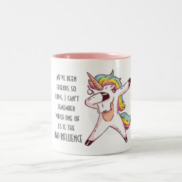 Taza Bicolor Mejor Amigo MALA INFLUENCIA Unicorn Dabbing