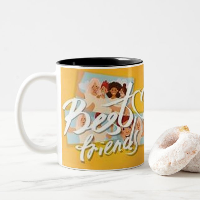 Taza Bicolor mejor amigo Mug (Con donut)