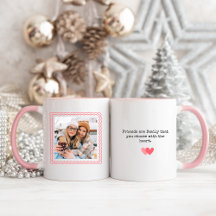 Mejor amigos rosados modernos Bestie Photo Mug