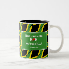 Taza Bicolor MEJOR bandera de Jamaica personalizada de MOM JAMA