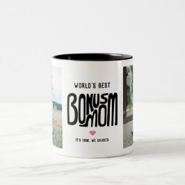 Taza Bicolor Mejor Bono para Mamá Dos Fotografías del Mundo