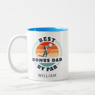 Taza Bicolor Mejor Bonus Papá Día del Padre Golfista Personaliz