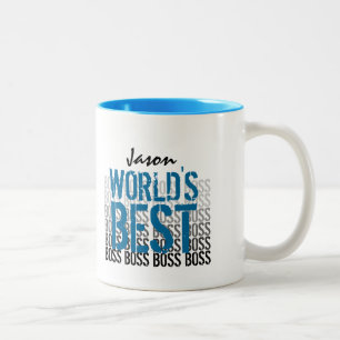 Taza Bicolor Mejor Boss Grunge Lettering Blue 2011