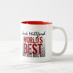 Taza Bicolor Mejor Boss Grunge Lettering Red 010
