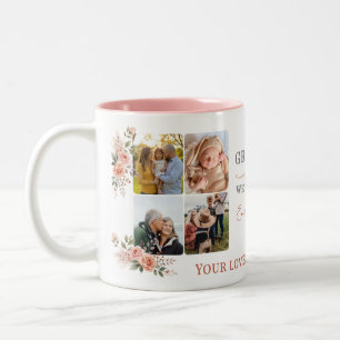 Taza Bicolor Mejor Collage de Fotos Floral de Abuela