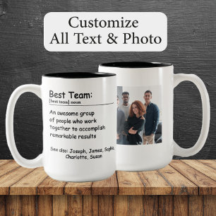 Taza Bicolor Mejor definición de equipo Foto de equipo personal