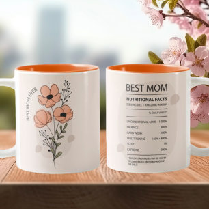Taza Bicolor Mejor Día de la Madre de datos nutricionales de ma