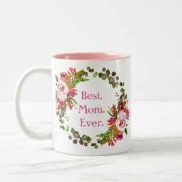 Taza Bicolor Mejor Día de la Madre de fotografía floral rosa de