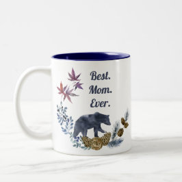 Taza Bicolor Mejor Día de la Madre de fotografía floral rústica