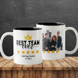 Taza Bicolor Mejor equipo de todos Nombre y foto personalizados