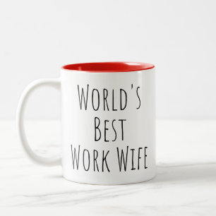 Taza Bicolor Mejor Esposa De Trabajo Roja