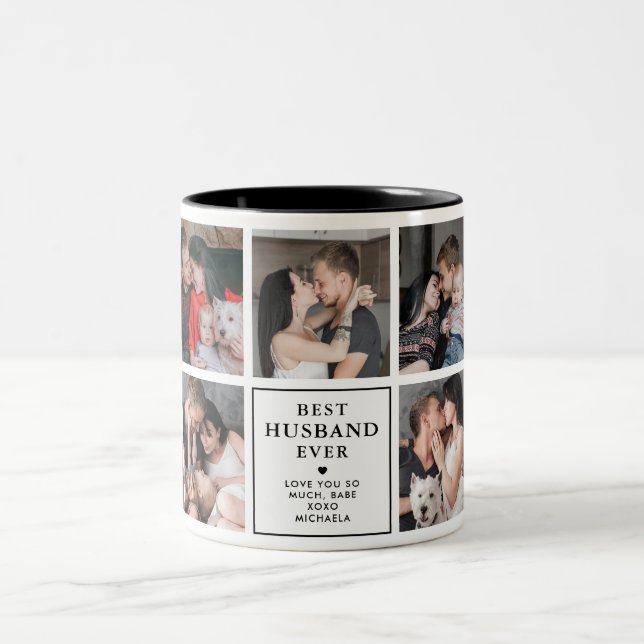 Taza Bicolor Mejor Esposo Moderno De 9 Fotografías (Centro)