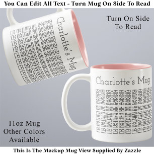 Taza Bicolor Mejor Estaría Horneando & Mensaje Oculto Nombre 15