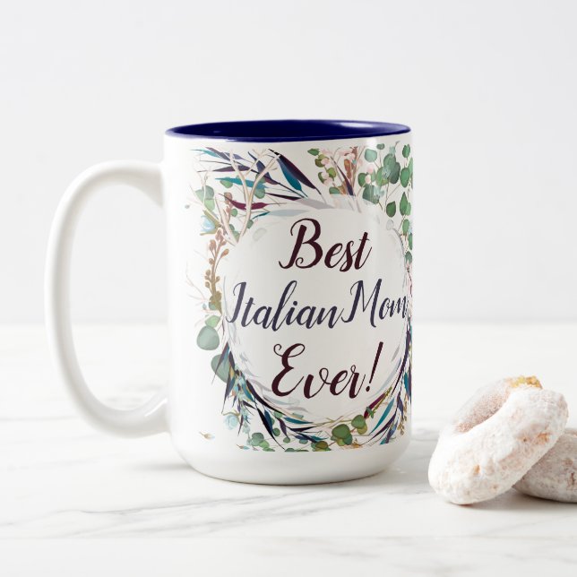 Taza Bicolor Mejor Foliage y hierbas italianas (Con donut)