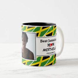 Taza Bicolor MEJOR foto de bandera de JAMAICA personalizada de 