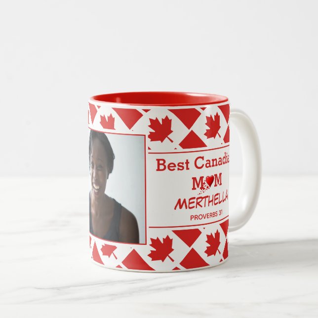 Taza Bicolor MEJOR foto de MAMÁ CANADIENSE (Anverso derecho)