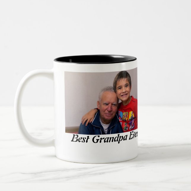 Taza Bicolor Mejor foto del abuelo personalizado (Izquierda)
