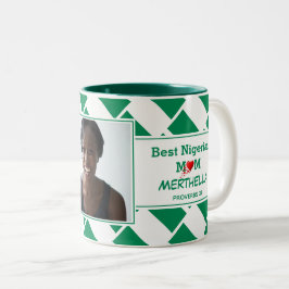Taza Bicolor MEJOR foto personalizada de la bandera de NIGERIA 