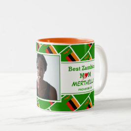 Taza Bicolor MEJOR foto personalizada de ZAMBIA FLAG de ZAMBIA