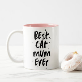 Taza Bicolor Mejor Gato Mamá Nunca Moderno Simple Cute Mug