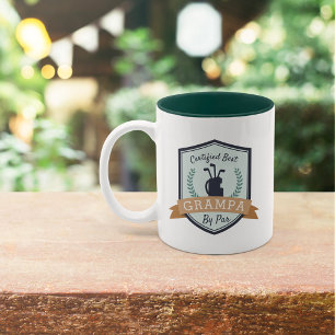 Taza Bicolor Mejor Grampa Por Par   Abuelo de golf