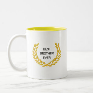 Taza Bicolor Mejor hermano de todos & Corona de laurel dorada