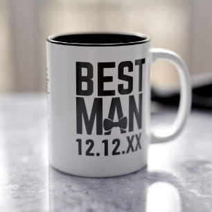 Taza Bicolor Mejor Hombre Groomsman regalo Café Mug