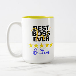 Taza Bicolor Mejor Jefe de la Historia (Nombre inicial) Office 