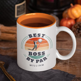 Taza Bicolor Mejor Jefe De Par Personalizado Retro Empleador De