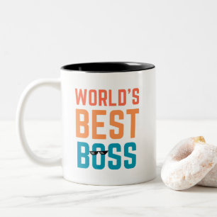 Taza Bicolor Mejor Jefe del Mundo, gracioso regalo de oficina p
