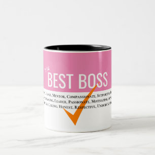 Taza Bicolor Mejor jefe jefe, jefe mensaje verdadero jefe