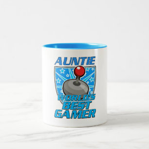Taza Bicolor Mejor logo retro de jugador de Auntie World